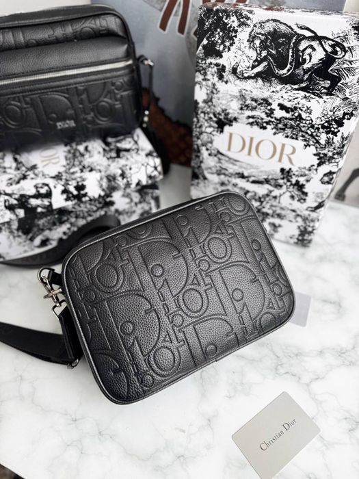 Чоловіча сумка Christian Dior Trio Saddle, мужская сумка диор, шкіра
