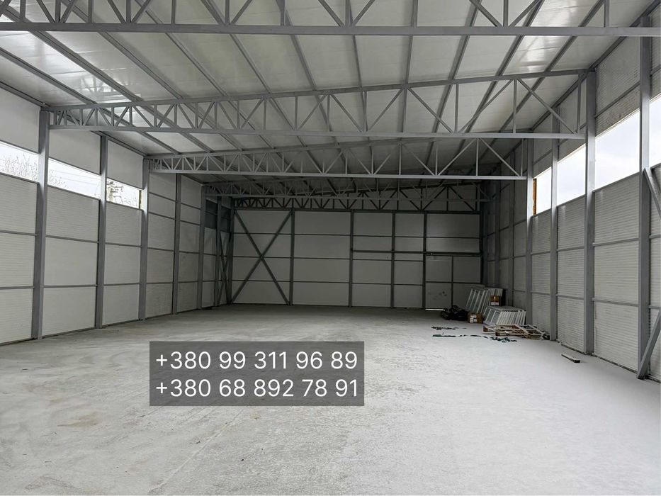 Теплый ангар из сэндвич-панелей 12×48 | 576 м² | под ключ 6363 грн/м²