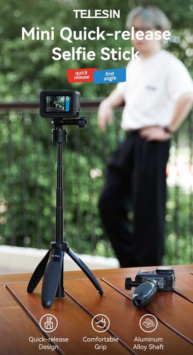 TELESIN Mini statyw selfie do kamery akcji GoPro Insta360 DJI Osmo