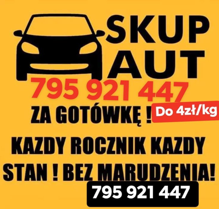 Skup Samochodów do 30tys złomowanie j