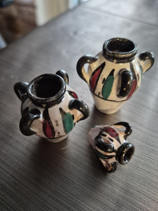 Miniaturowe ceramiczne amfory - kpl.3 szt