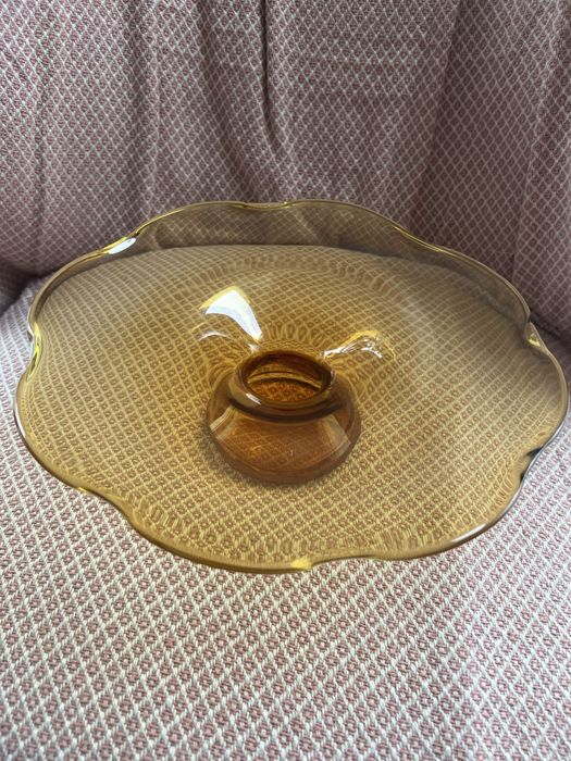 Patera szkło miodowe bursztynowe