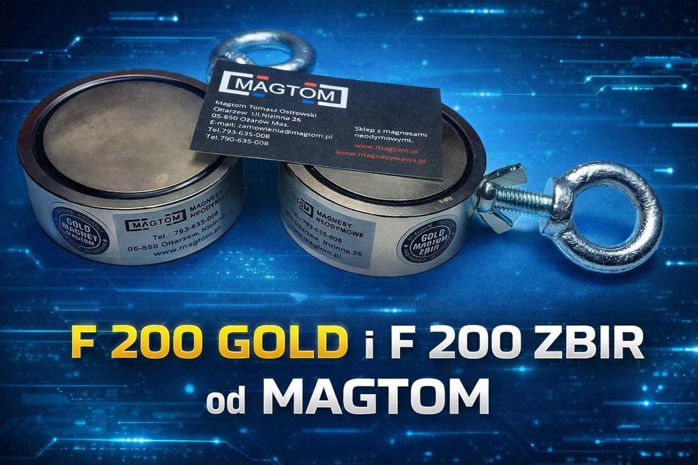 Magnes neodymowy do poszukiwa F 200 GOLD ZBIR MAGTOM ORYGINAŁ PRODUKT