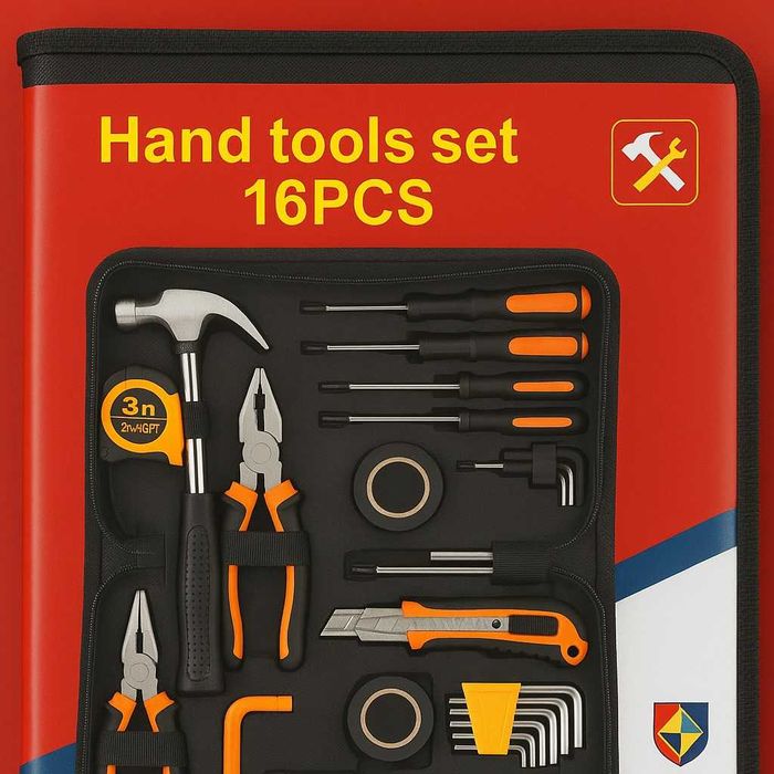 Kit de Ferramentas Manuais 16PCS – Multiuso com Estojo Organizador