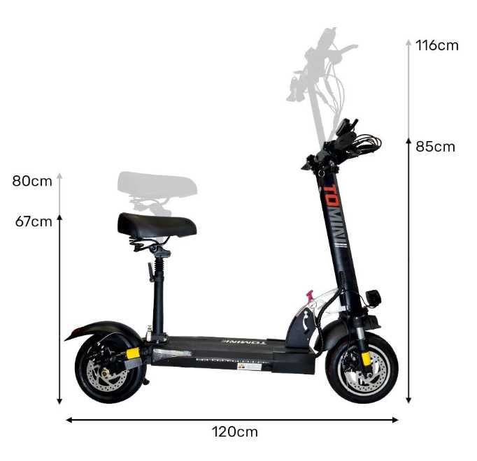 Hulajnoga Elektryczna TOMINI H06C PRO podnóżek lub siedzenie