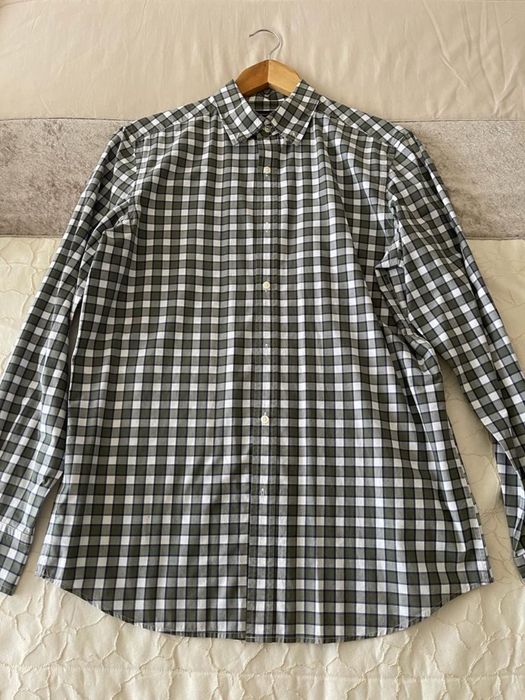 Camisa xadrez verde Massimo Dutti