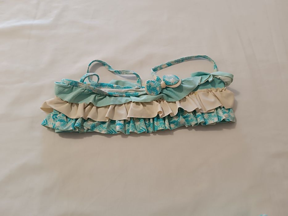Bikini Azul com Folhos. Menina 7 a 8 Anos. B com B
