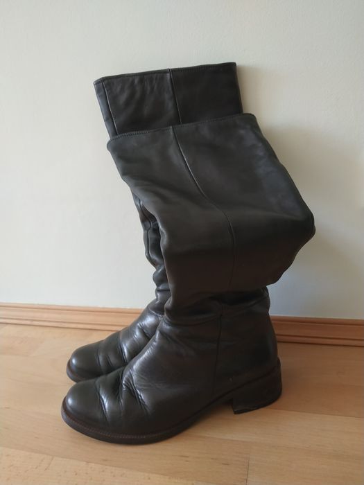 Зимові шкіряні чоботи .