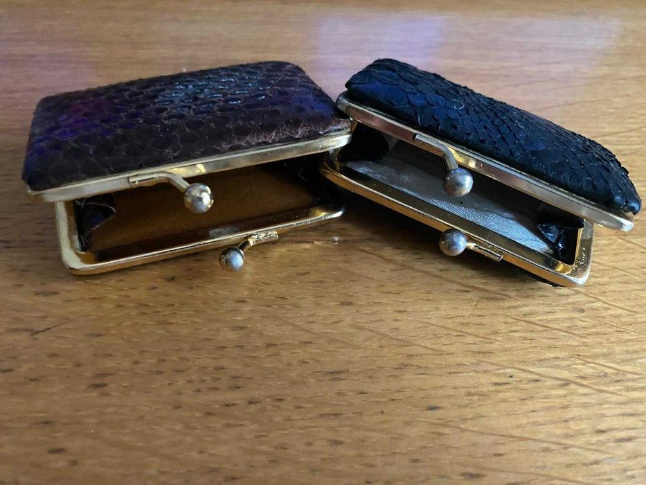 2 Porta moedas de cobra autênticos