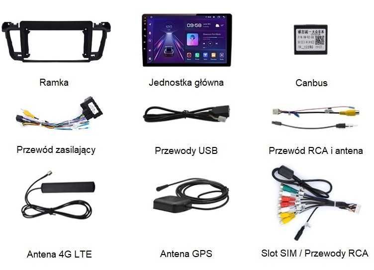 Radio 2din Android Peugeot 508 4GB Nawigacja, Bluetooth, DSP, Raty