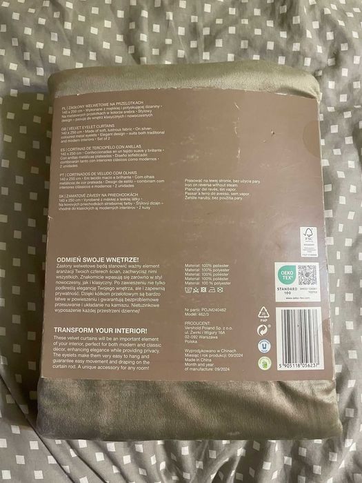 Zasłony na przelotkach 140 x 250 cm Smukee Home, 2 szt.,