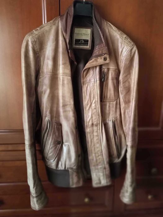 Casaco pele moto Homem - tamanho S/M