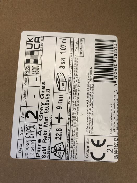 Płytki Paradyż Pure Art Grey Gres 60x60 Gat. 2