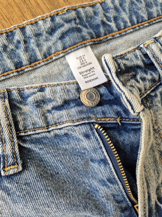 Jeansy mom fit H&M prosta nogawka