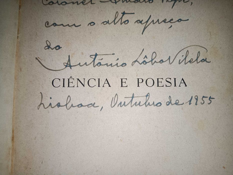 Livro assinado António Eduardo Lobo Vilela Ciencia e Poesia