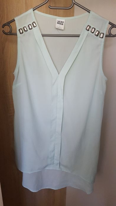 Bluzka mgiełka miętowa elegancka Vero moda r.36/S
