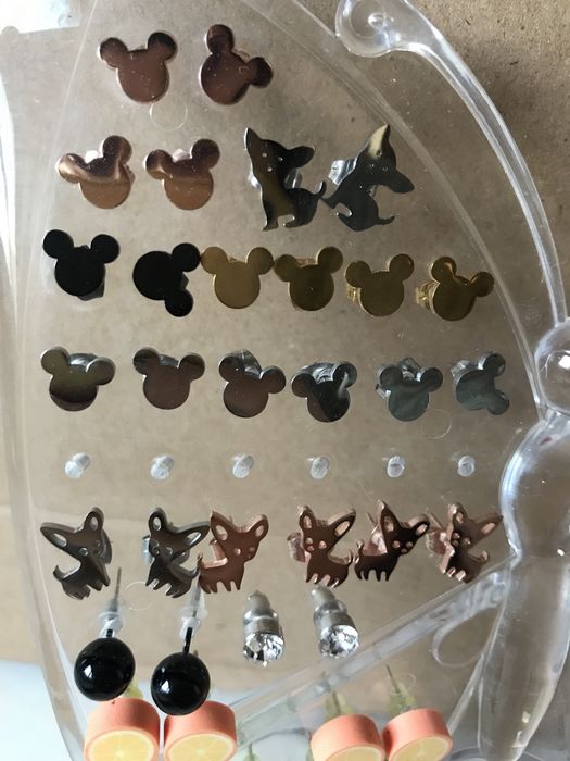 Brincos NOVOS, Principezinho, cães e Mickey(aço inoxidável) frutas