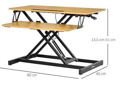 Conversor de mesa de pé com altura ajustável