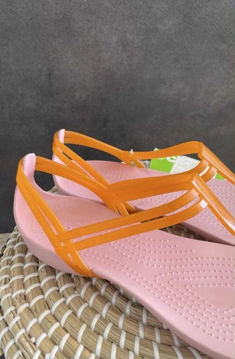 Crocs japonki isabella t-strap Active Orange/Petal Pink W10 41/42