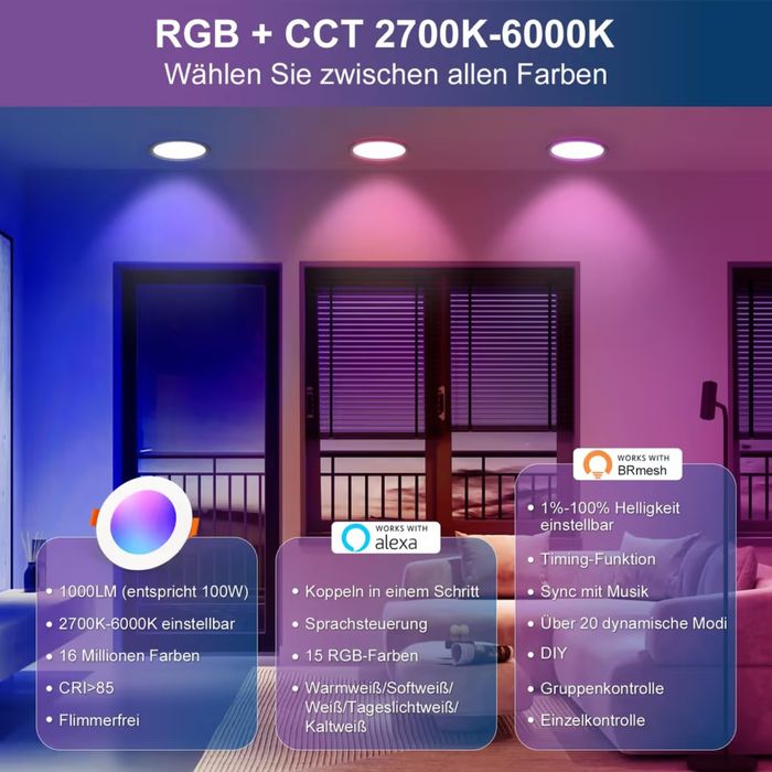 Reflektory LED DUSKTEC 230 V , 10W-8szt . Czarny
