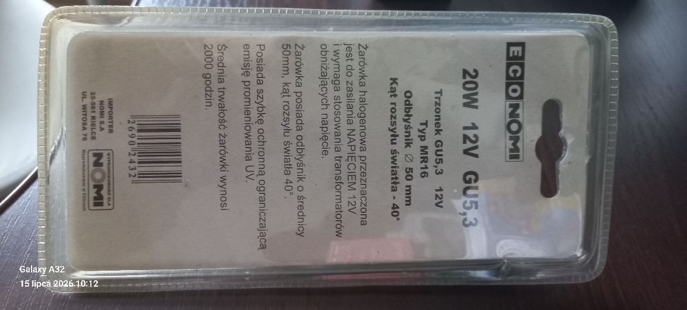Żarówka halogenowa 5 sztuk 230 V