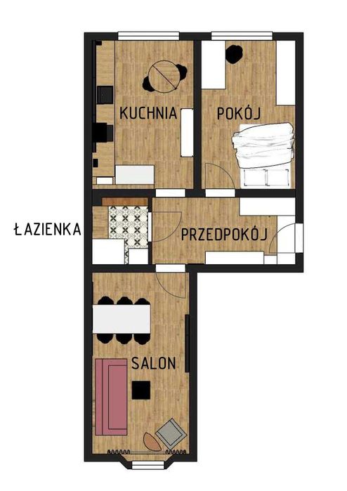 Mieszkanie w centrum- 2 pokoje - ciche i słoneczne, 57,60 m2