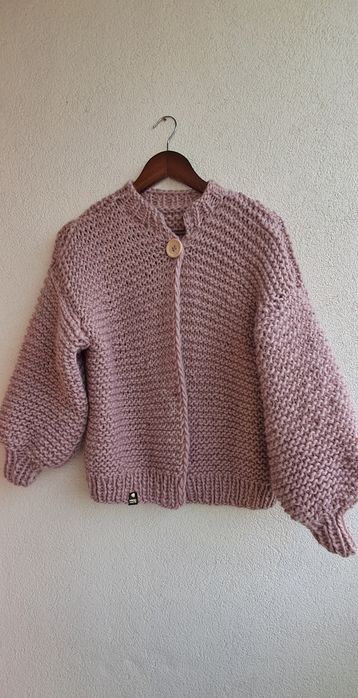 Sweter Bomber 100%wełna. Handmade.