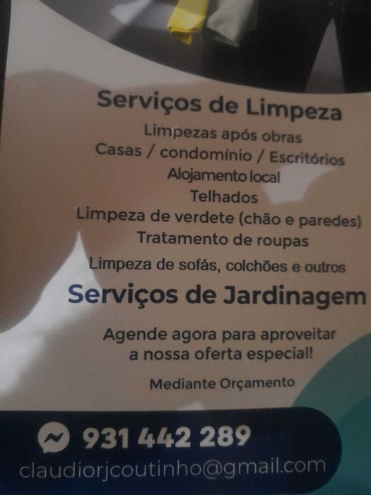 Faço limpezas e serviços de jardinagem