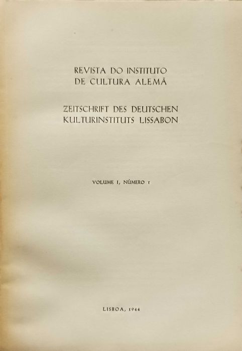 Revista do Instituto de Cultura Alemã - Volume I - Número 1 (1944)