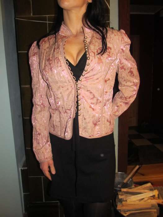unikatowy elegancki żakiet Daniel Hechter pudrowy róż, rozm. 40/42