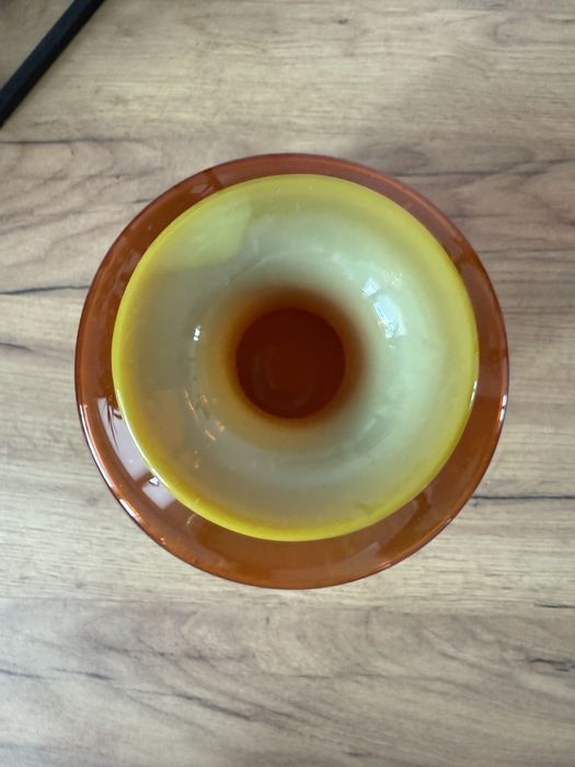 Butla gnieciona wazon szkło antico Zbigniew Horbowy Huta Sudety