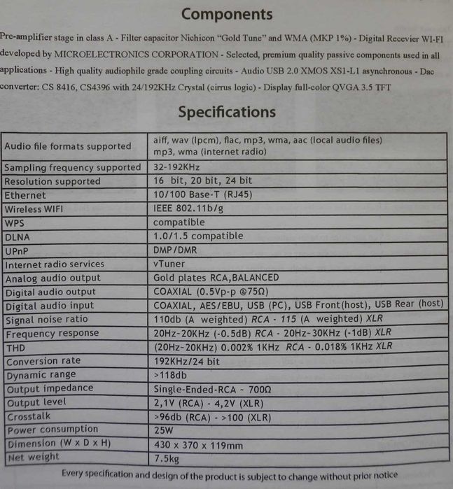 Onix M-35 streamer + DAC
