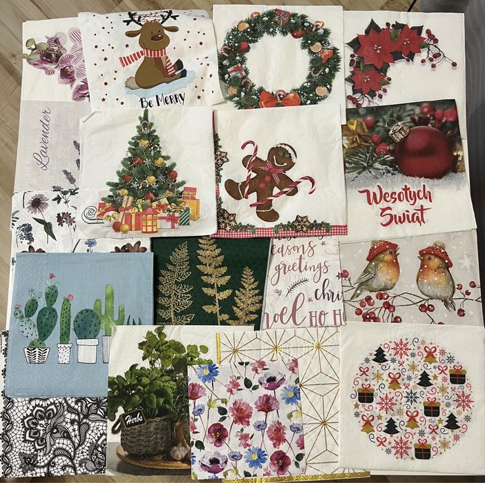 Zestaw 18 serwetek do decoupage papierowe serwetki
