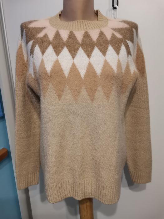 Sweter damski Hause Collection rozm XS owersiz, pasuje na S, beż