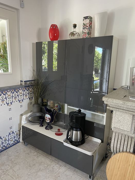 Móvel de televisão moderno com gavetas + armário de bar com gavetas