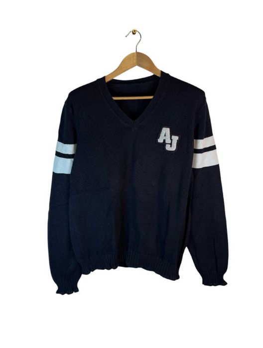 Sweter serek Armani granatowy z logiem m