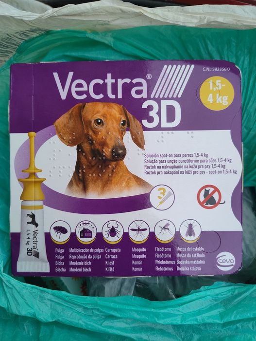 VECTRA 3D Pipetas Antiparasitárias para Cães de 1,5-4kg