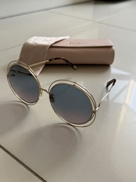 Okulary przeciwsłoneczne CHLOE Carlina Oversized CH0045S 006 złote