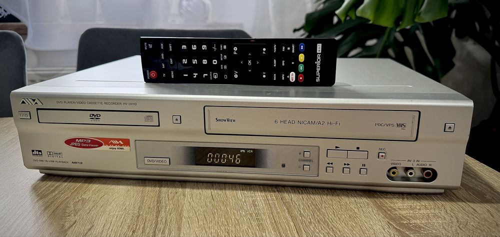 AIWA HV-DH10E #Magnetowid VHS DVD #Combo #6HD #Hi-Fi Stereo #Pilot