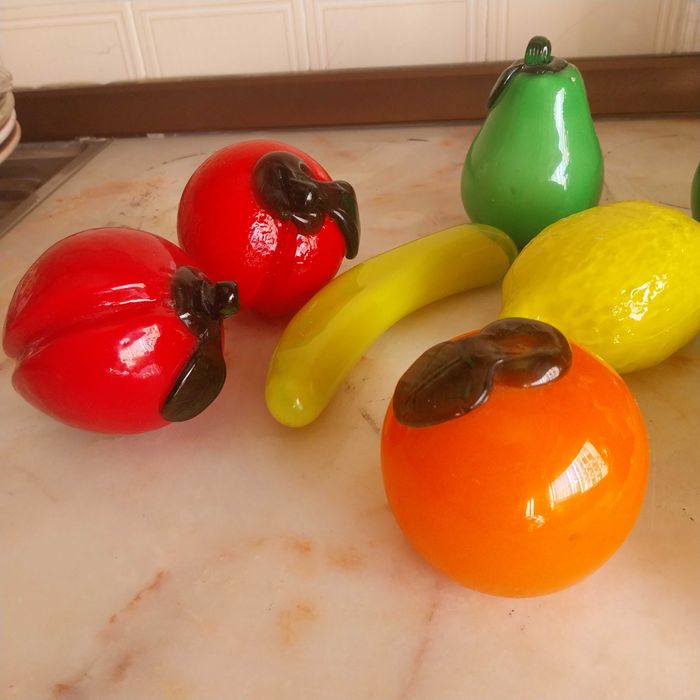 Conjunto de Frutas em Vidro