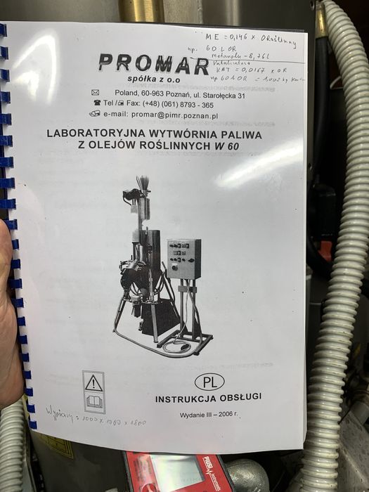 Wytwórnia biopaliwa PROMAR 60l