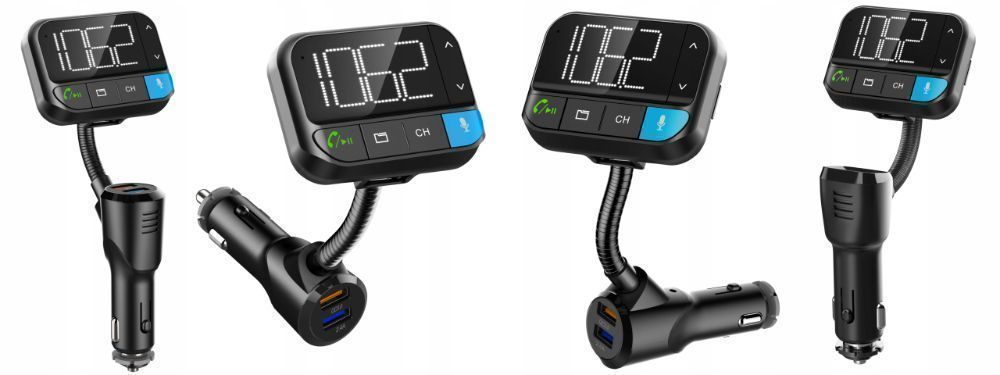 Transmiter FM zestaw głośnomówiący Bluetooth QC3.0 2,4A BLOW 74-165#