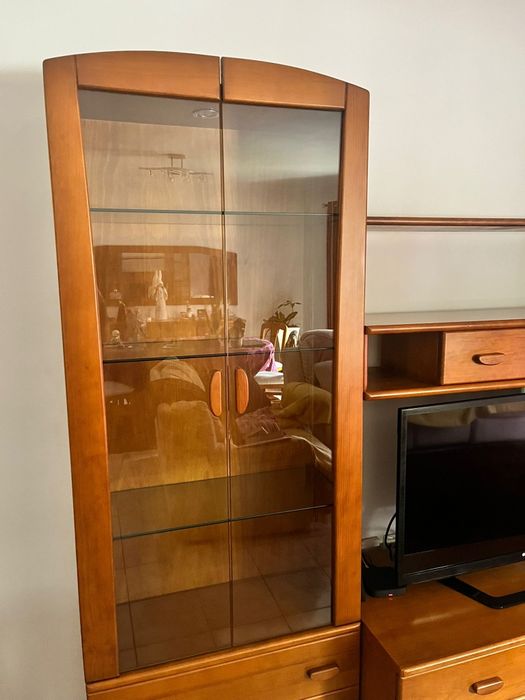 Móvel de sala completo de madeira maciça