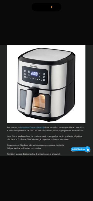 Air Fryer Electronia Noble 6,5L