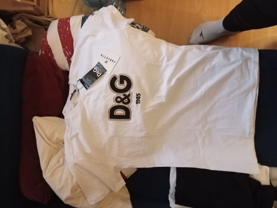 Koszulka biała dolce Gabbana nowa super z logo dg na klacie 2 xl