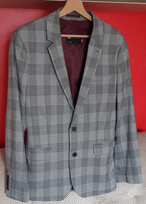 Męska marynarka szara w kratę ASOS r.50 stan bardzo dobry.