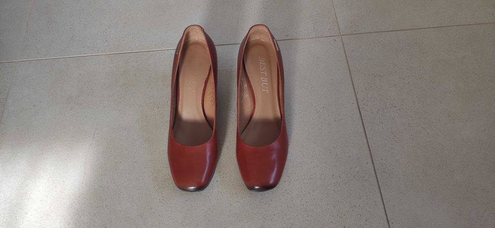 Buty damskie czółenka rude