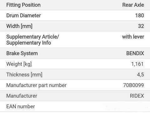 Maxilas travão Fiat Lancia Zastava