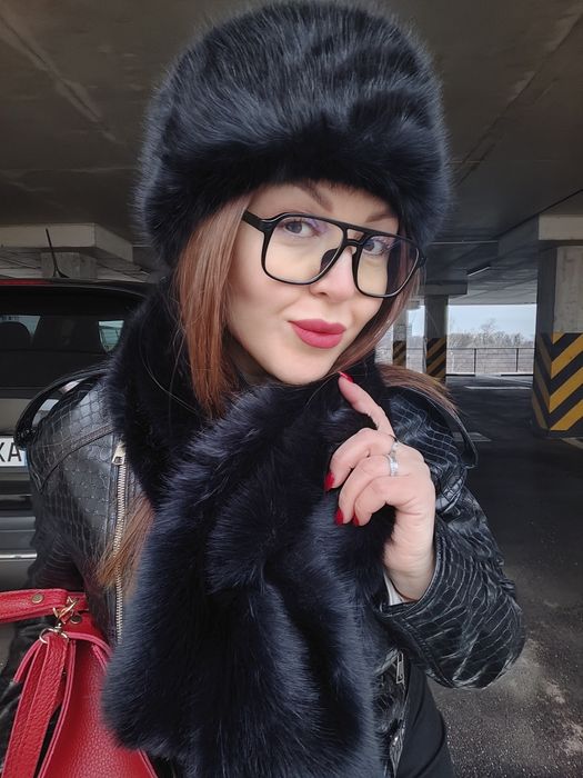 Пов'язка на голову з еко хутра горностай