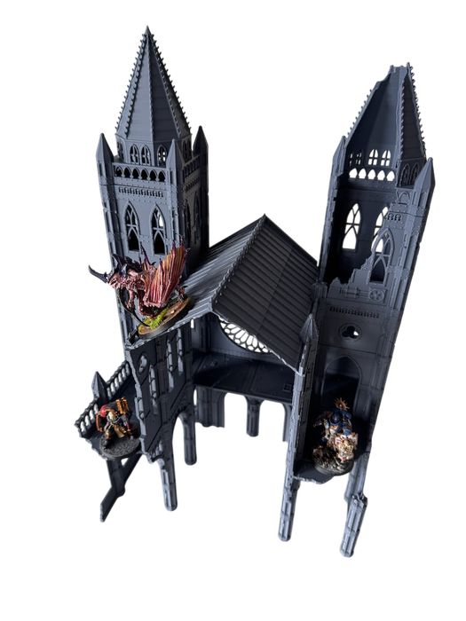 Imperialna Katedra - gotycka ruina (front), druk 3D do gier bitewnych
